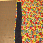 cut straps from lining fabric using jean piece for guide