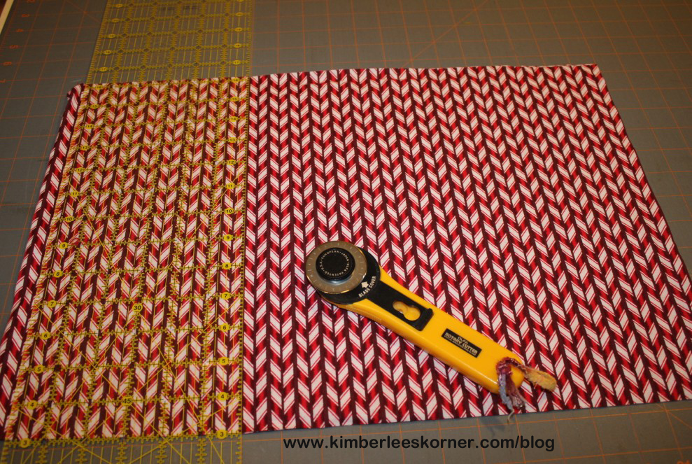 Cutting Fabric with Rotary Cutter for Napkins  Kimberlees Korner