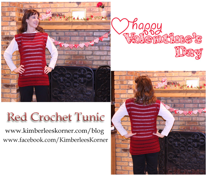 Red Crochet Tunic  Happy Valentines Day  www.kimberleeskorner.com/blog