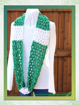 St Pats Lace Knit Infinity Scarf from Kimberlees Korner