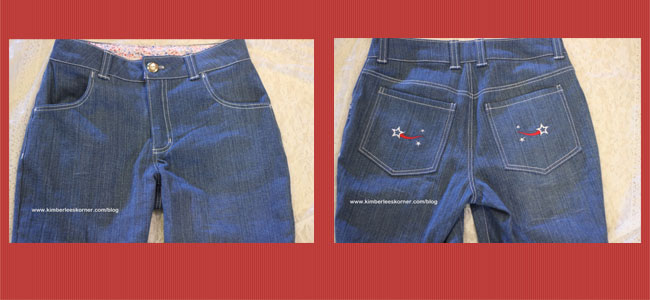 denim shorts front & back sewn by Kimberlee from Kimberlees Korner