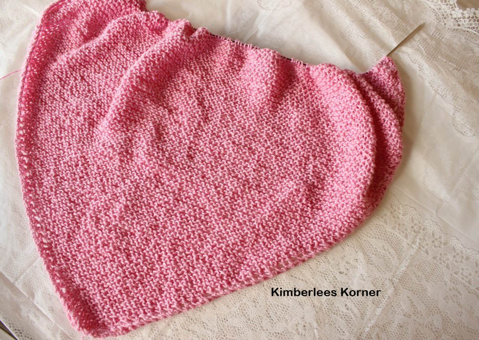 Pink Knit Baby Blanket in progress