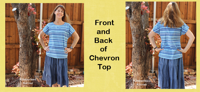 Blue Chevron Top sewing project
