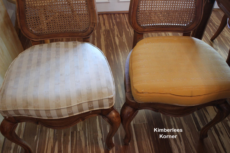 dining room chairs with one cover removed