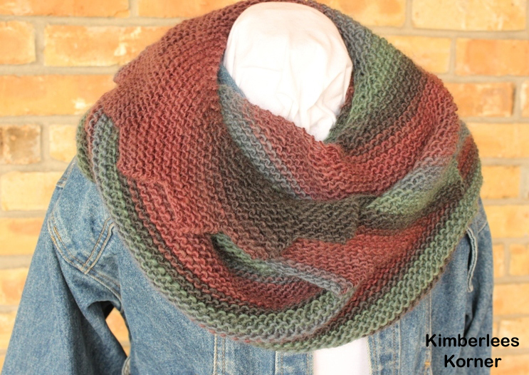 Asymmetrical scarf or wrap pattern from Kimberlees Korner