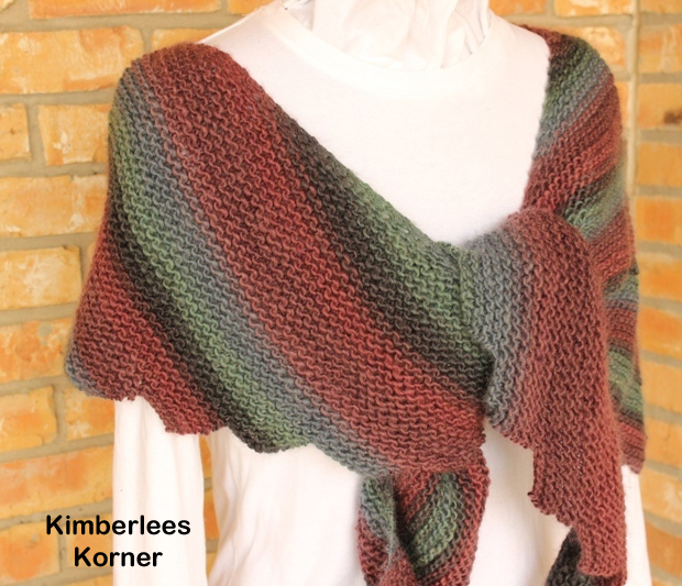 asymmetrical knit wrap pattern from Kimberlees Korner