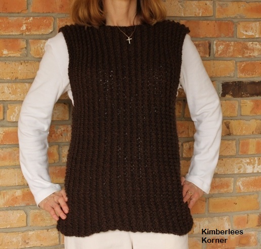 brown rib knit tunic made by Kimberlee