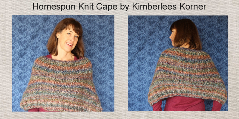 Homespun Knit Cape Design made by Kimberlees Korner