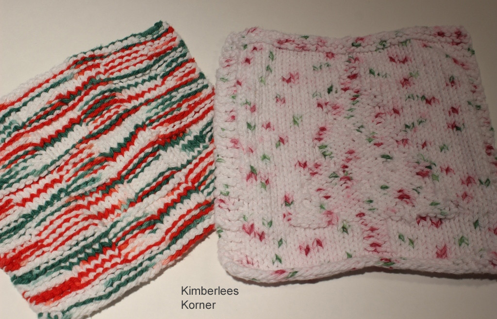Christmas knitted dishcolths