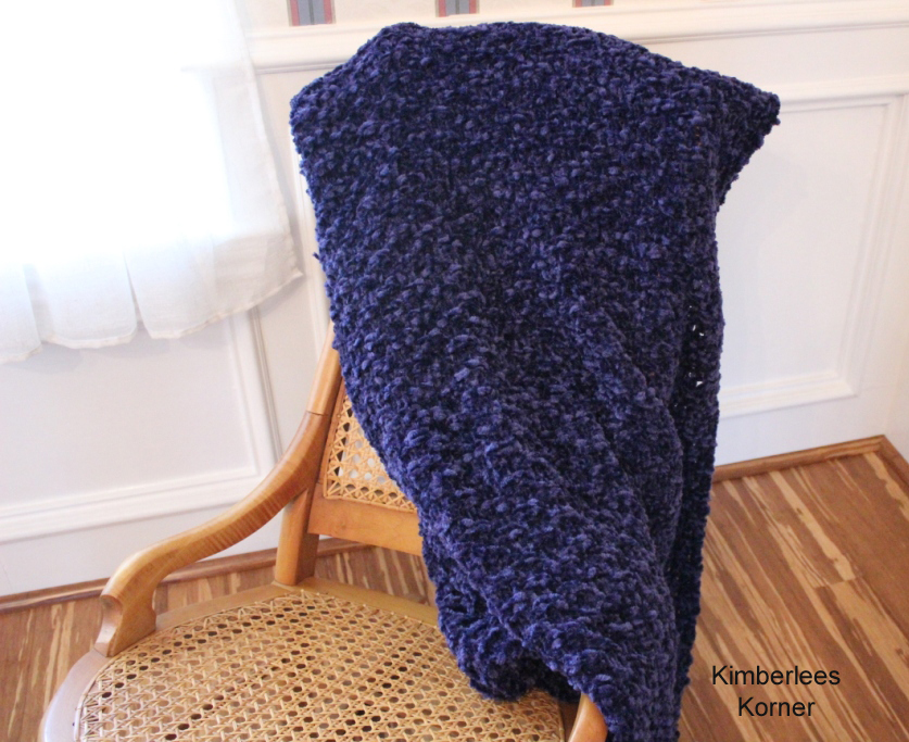 Easy to Knit Chenille blanket from Kimberlees Korner
