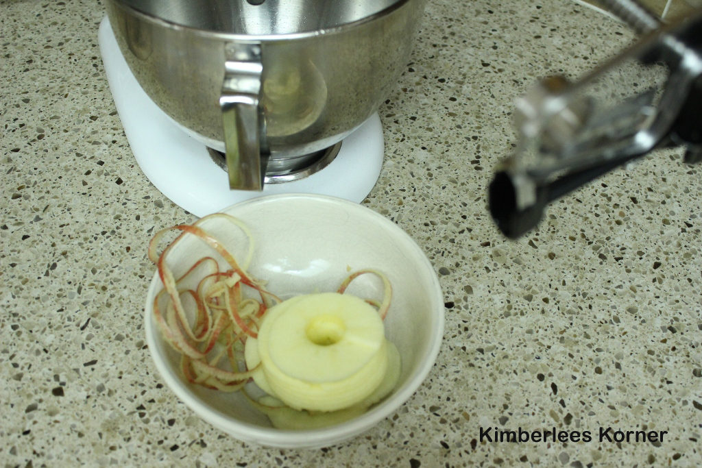 kitchen aid spiralizer with peeled apple