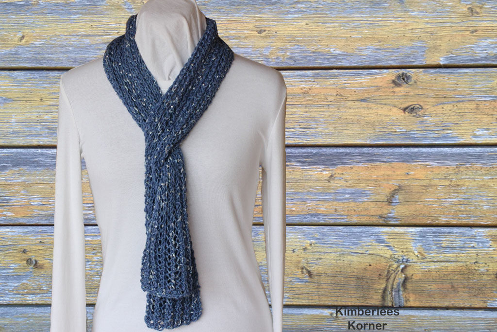 Easy One Row Lace Scarf Pattern - free pattern from Kimberlees Korner