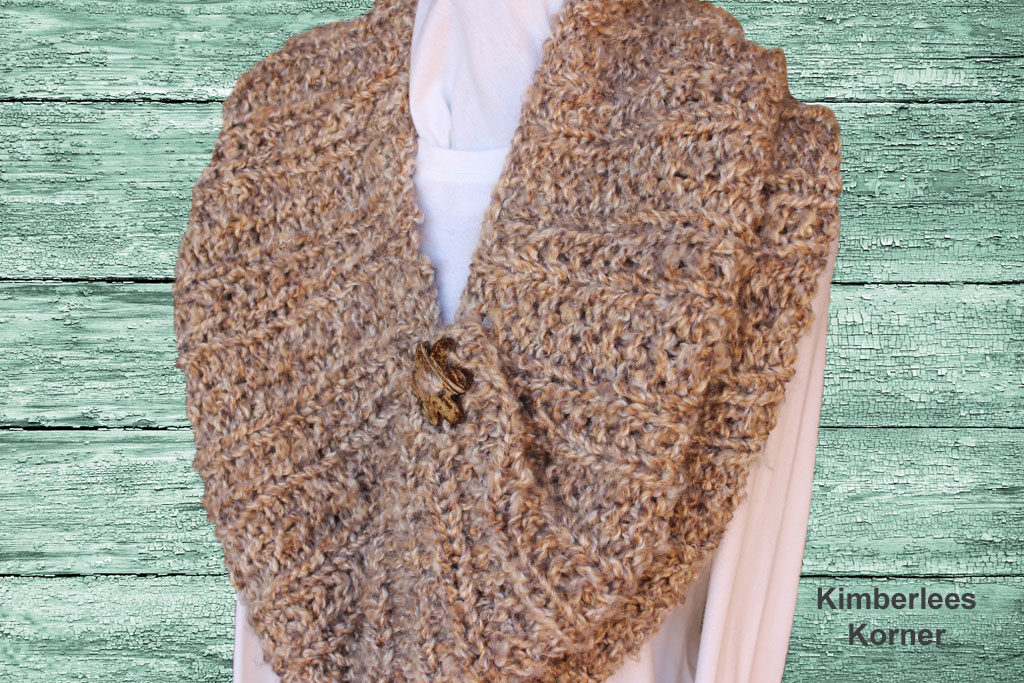 knit cowl pattern with button from Kimberlees Korner