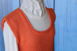 Neckline close up of cotton knit tunic from Kimberlees Korner