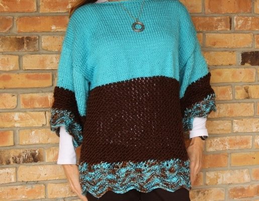 Ripple and Lace Knit Sweater Pattern from Kimberlees Korner
