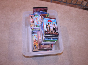 DVD's to organized from entertainment cabinet