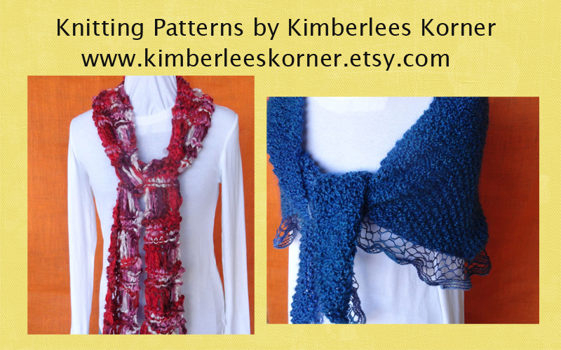 Knitting patterns available as PDF downloads for sale in my etsy shop - www.kimberleeskorner.etsy.com
