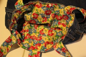 place lining inside bag WS tog. and sew around top using an edgestitch foot 