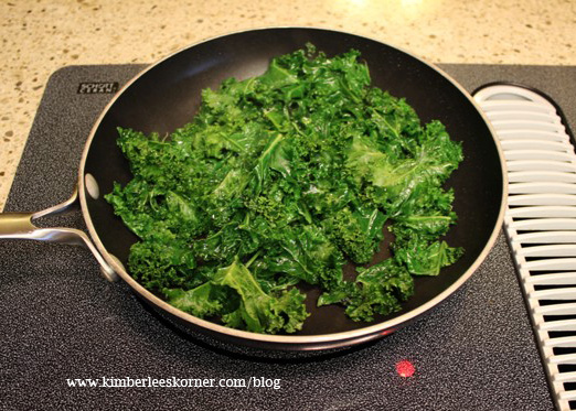 saute kale with olive oil 