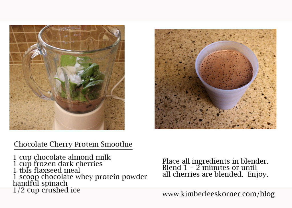 Chocolate Cherry Protein Smoothie from Kimberlees Korner blog