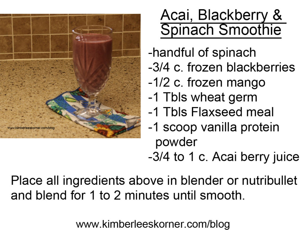 Acai, Blackberry, Spinach smoothie recipe copy