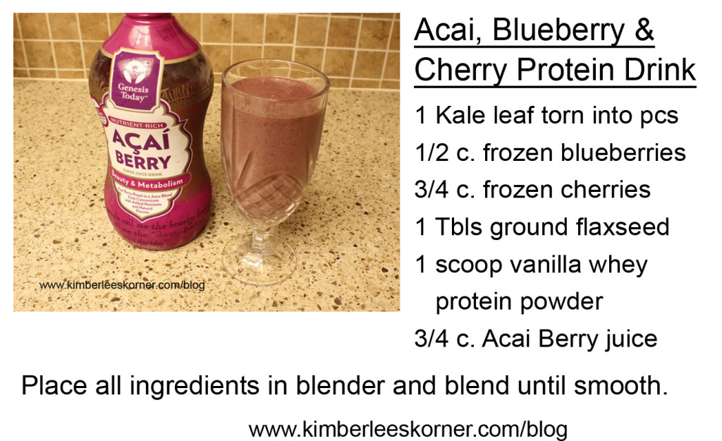 Acai, Blueberry, Cherry Protein Drink Recipe 