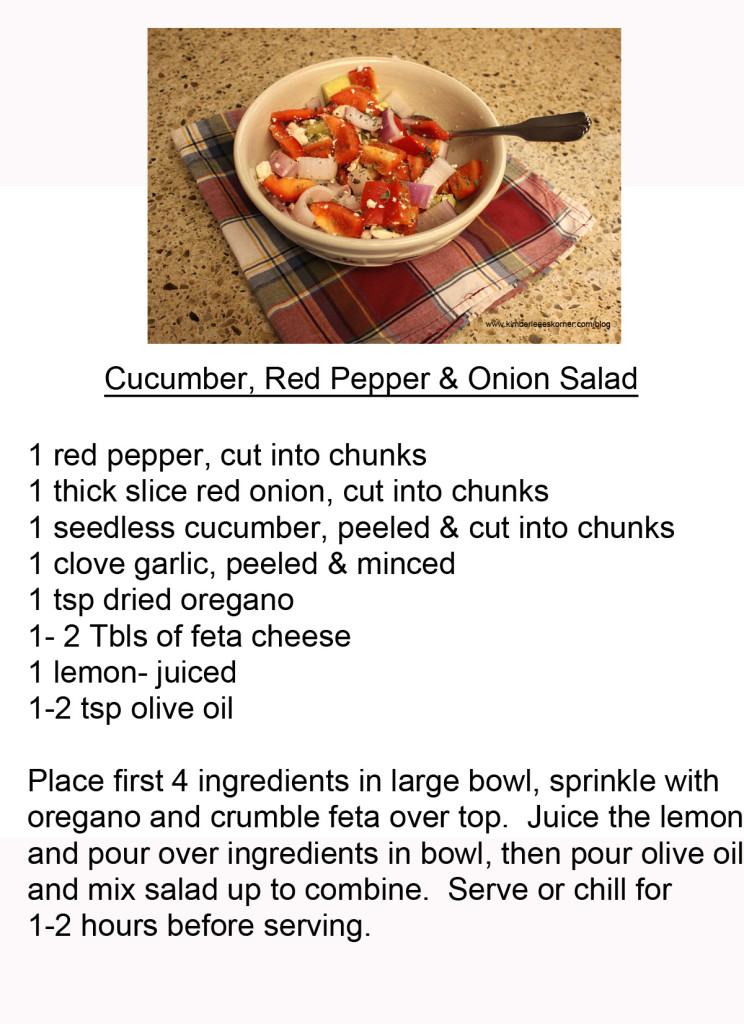 Cucumber, Red Pepper & Onion salad recipe 