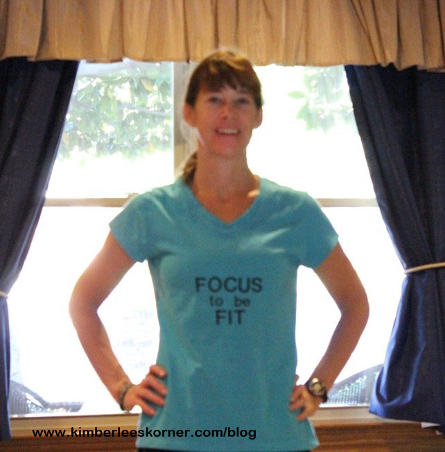 Another embroidered workout shirt - "Focus to be Fit"  by Kimberlee from Kimberlees Korner
