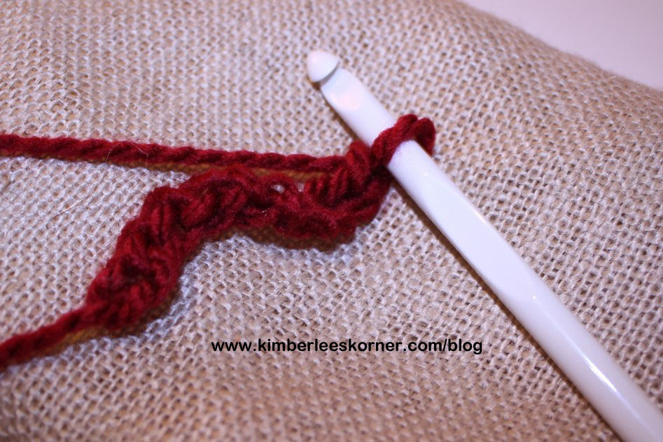 crochet chain for burlap bag tie