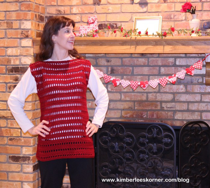 Red Crochet Tunic   Kimberlees Korner