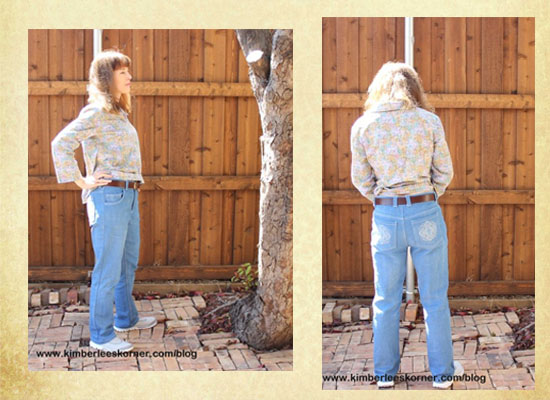 side & back view of light denim jeans from Kimberlees Korner