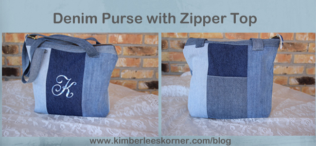 denim purse made with old jeans from Kimberlees Korner