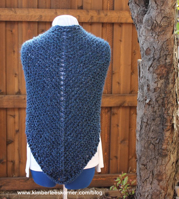 Back of Triangle Knit Shawl from Kimberlees Korner