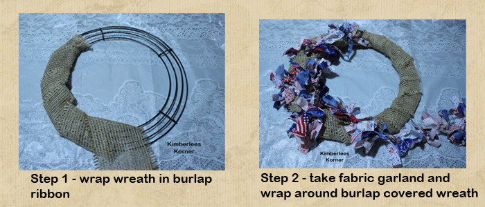 Step to make RWB wreath