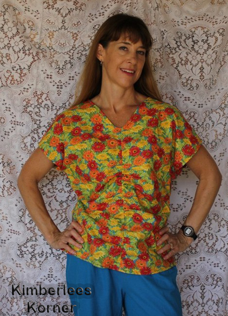 Ruched Front Top in Cotton fabric