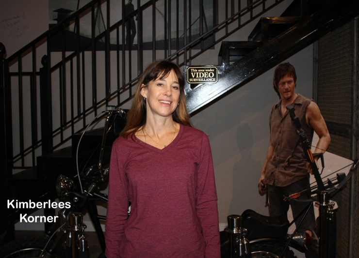 Me in front of Daryl's motorcycle at the Walking Dead store in Senoia, GA