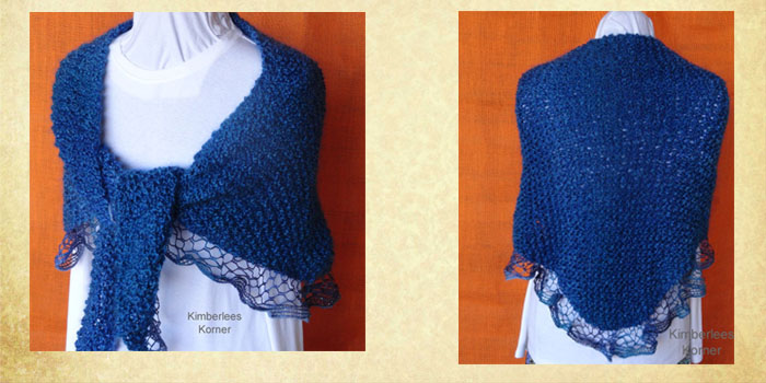 garter shawl with ruffle yarn edging from Kimberlees Korner