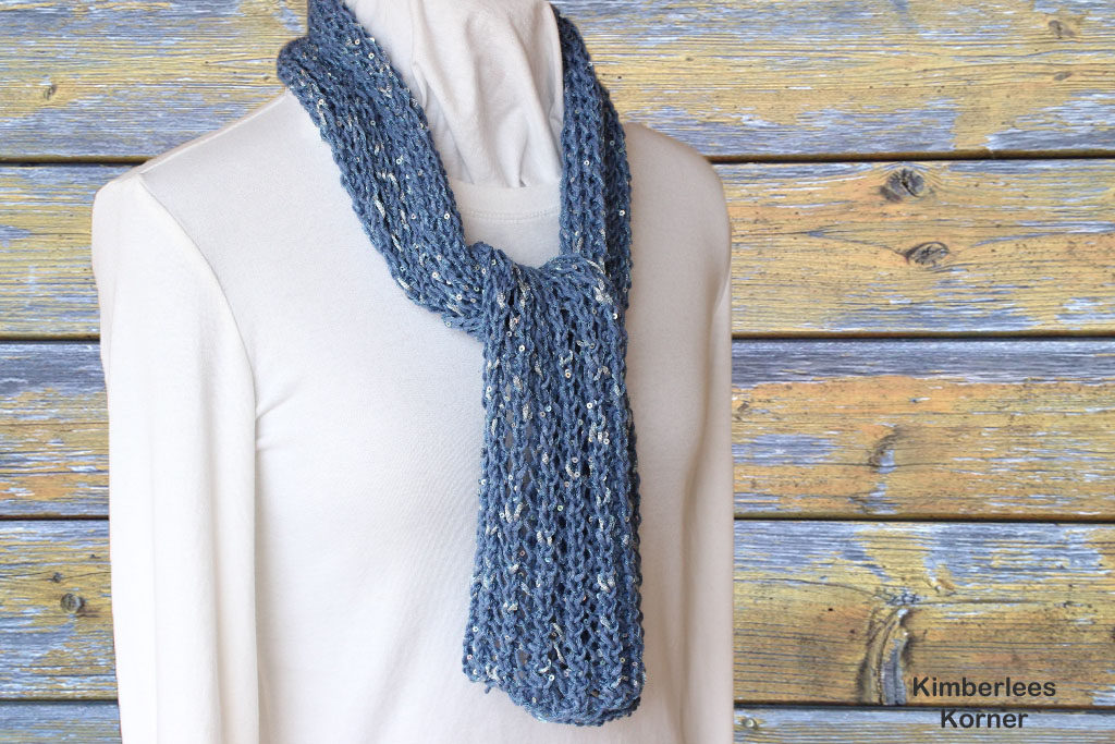 Easy to Knit One Row Lace Scarf Pattern - free knitting pattern