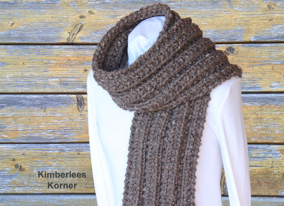 wool ease thick and quick ribbed scarf from Kimberlees Korner