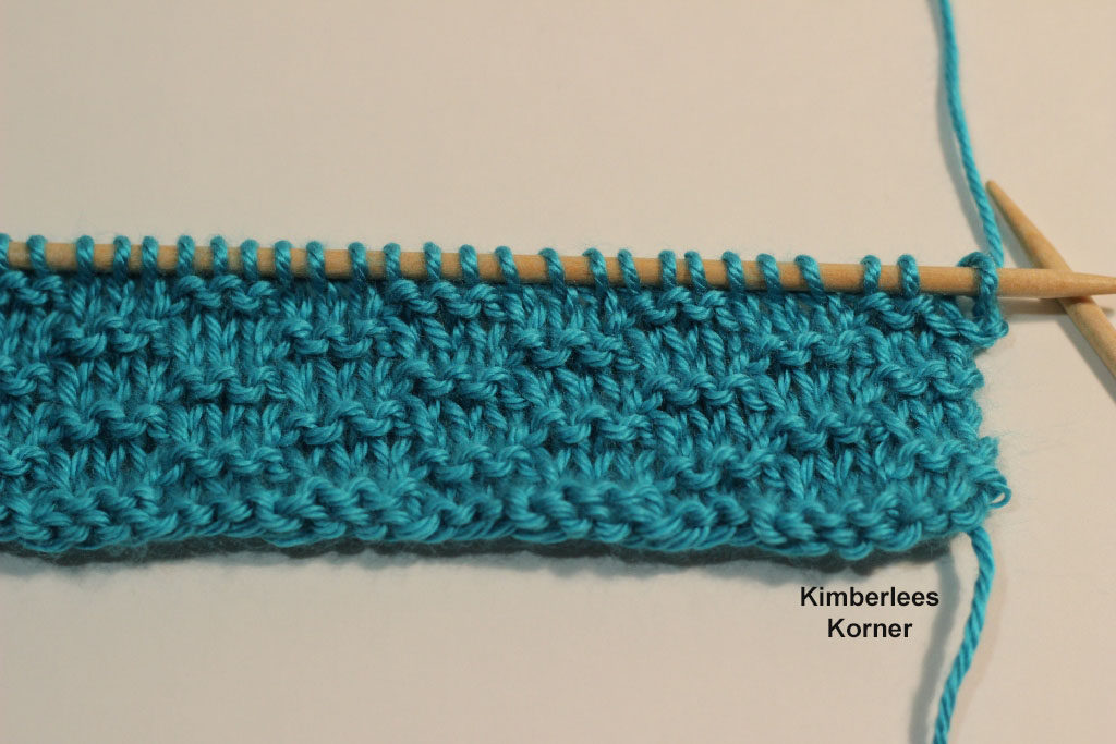Swatch of Dashes Knit Stitch from Kimberlees Korner