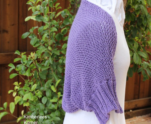 cotton knit shrug pattern side view by Kimberlees Korner